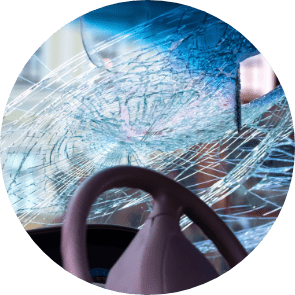 windshield car after traffic accident transport safety