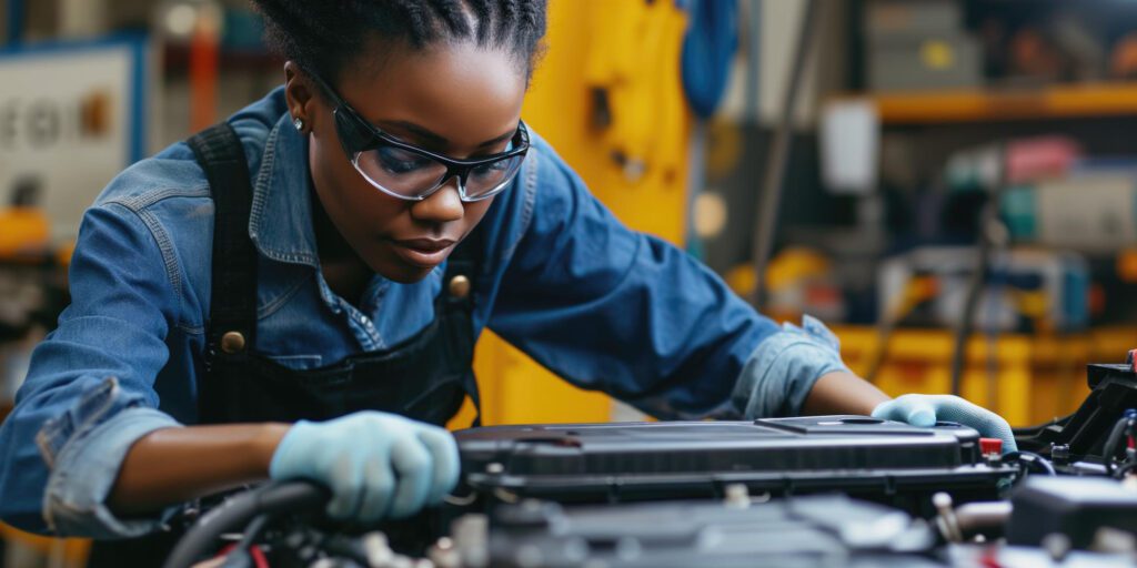 lady mechanics at e-car